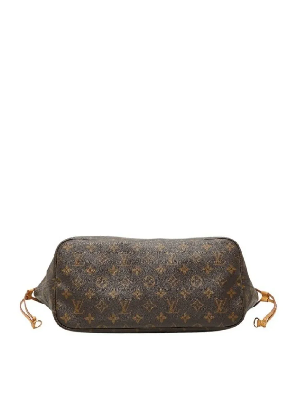 Louis Vuitton Monogram Neverfull MM Shoulder Bag Tote Brown Leather
